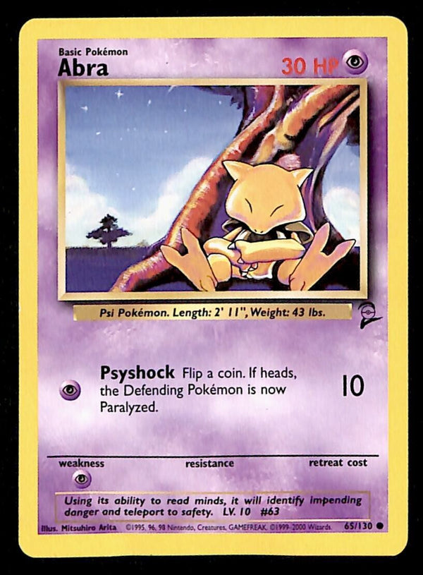 Abra Base Set 2 EX 65/130 Pokemon Card