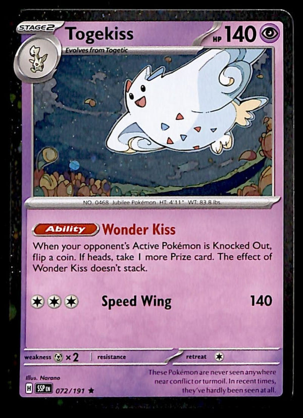 Togekiss Cosmos Holo Surging Sparks 072/191, NM Pokemon Card