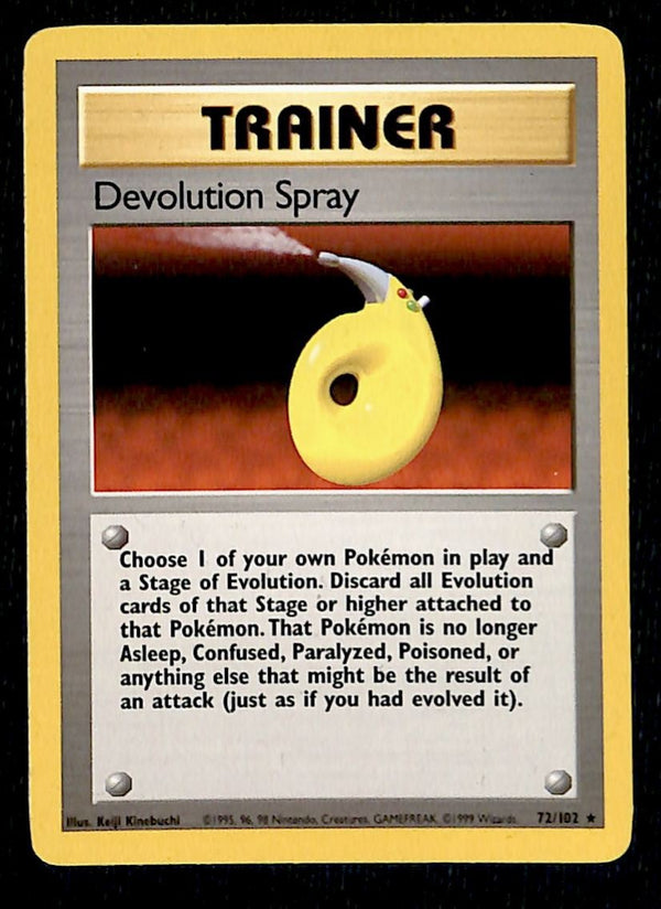 Devolution Spray Base Set 1999 Unlimited LP, 72/102 Pokemon Card.