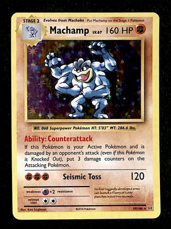 Machamp Holo Rare Evolutions 59/108, NM Pokemon Card