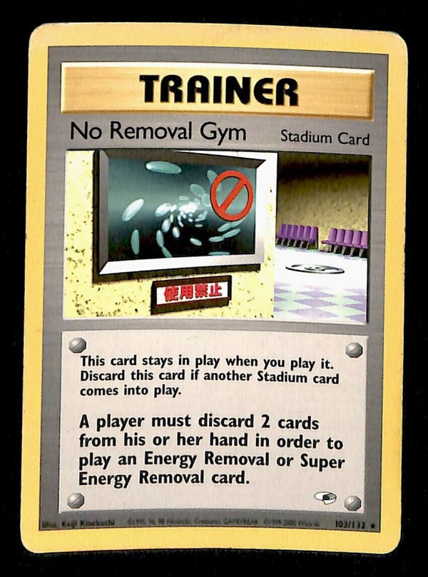 No Removal Gym Gym Heroes VG, 103/132 Pokemon Card.