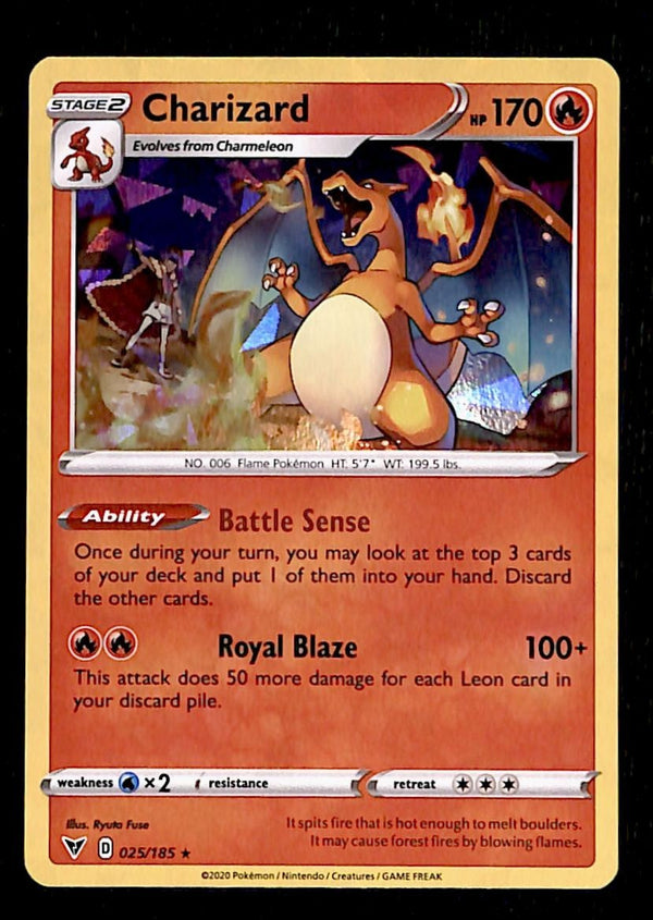 Charizard Cracked Ice Holo Vivid Voltage 025/185, NM Pokemon Card