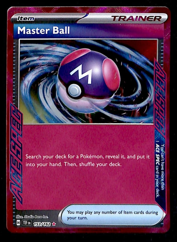 Master Ball Ace Spec 153/162 Temporal Forces, NM Pokemon Card