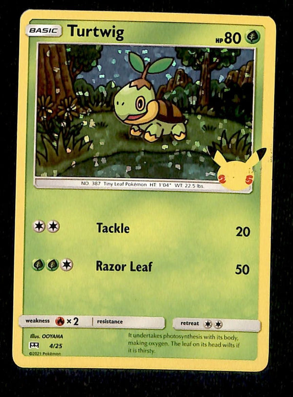 Turtwig Holo McDonalds 25th Anniversary 4/25, NM Pokemon Card
