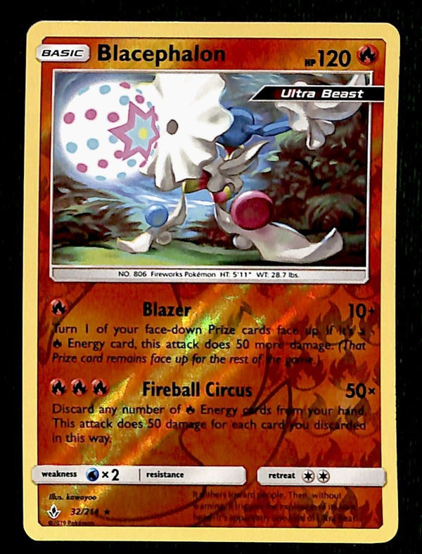 Blacephalon Reverse Holo Unbroken Bonds 32/214, NM Pokemon Card