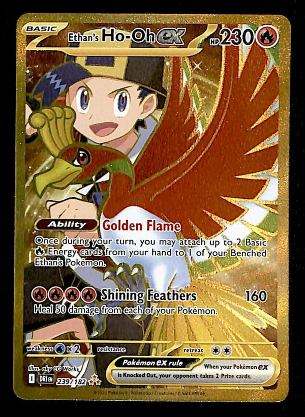 Ethan's Ho-Oh ex Secret Rare Destined Rivals 239/182, NM Pokemon Card Ethan's Ho-Oh ex Secret Rare Destined Rivals 239/182, NM Pokemon Card