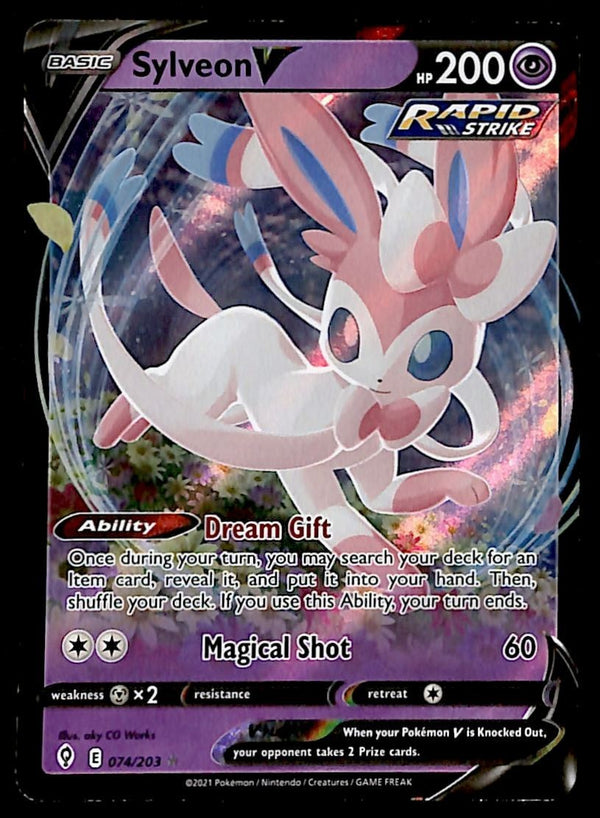 Sylveon V Ultra Rare Evolving Skies 074/203, NM Pokemon Card