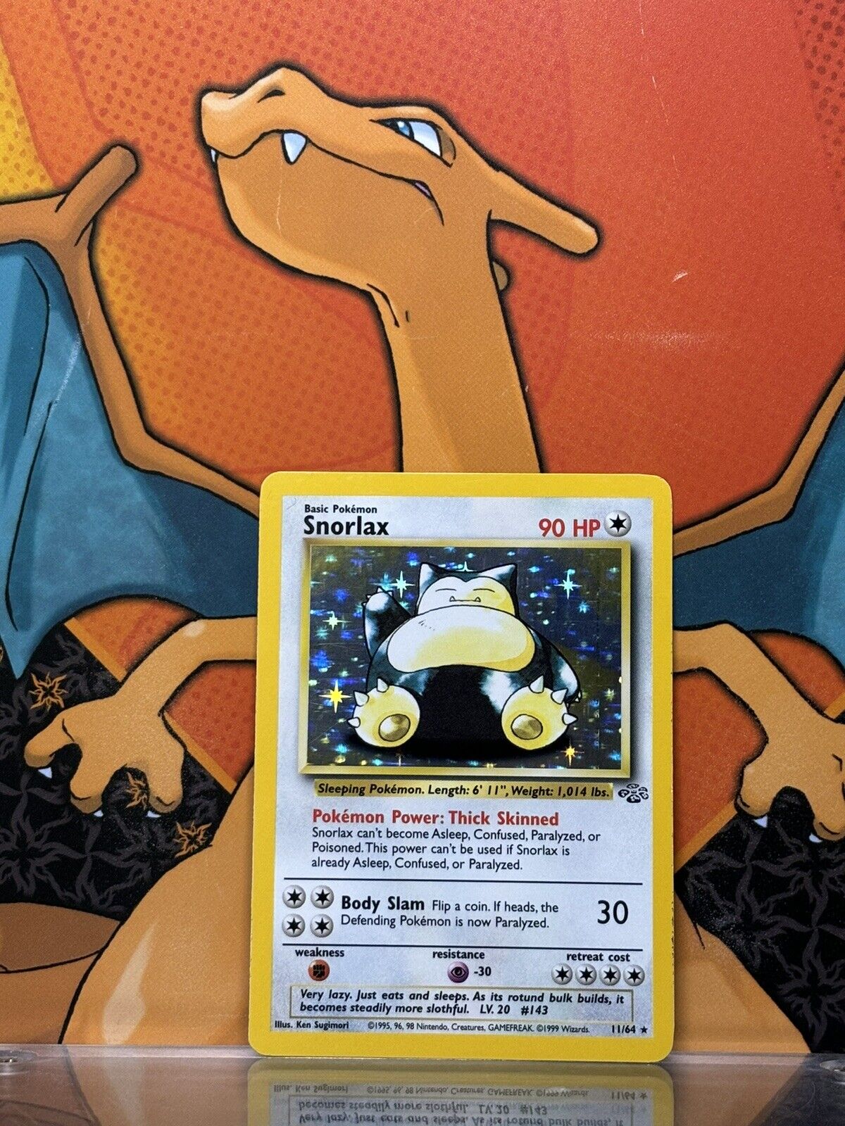 Snorlax Holo Jungle NM, 11/64 Pokemon Card.