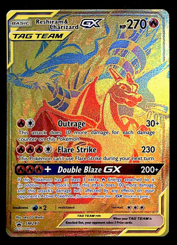 Reshiram&Charizard GX Black Star Promo SM247,NM Pokemon Card