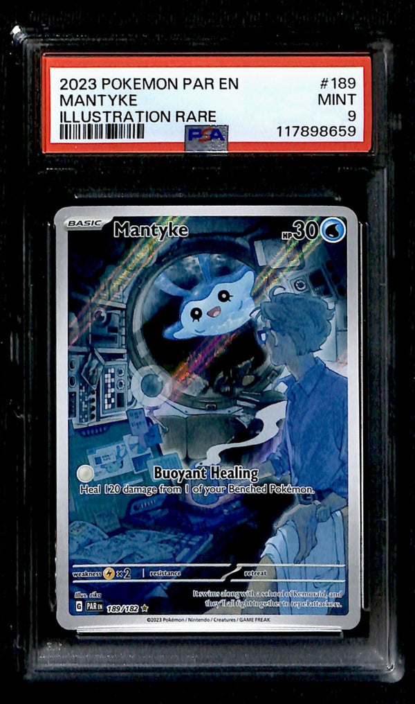 Mantyke Illustration Rare Paradox Rift 189/182, PSA 9 Pokemon Card