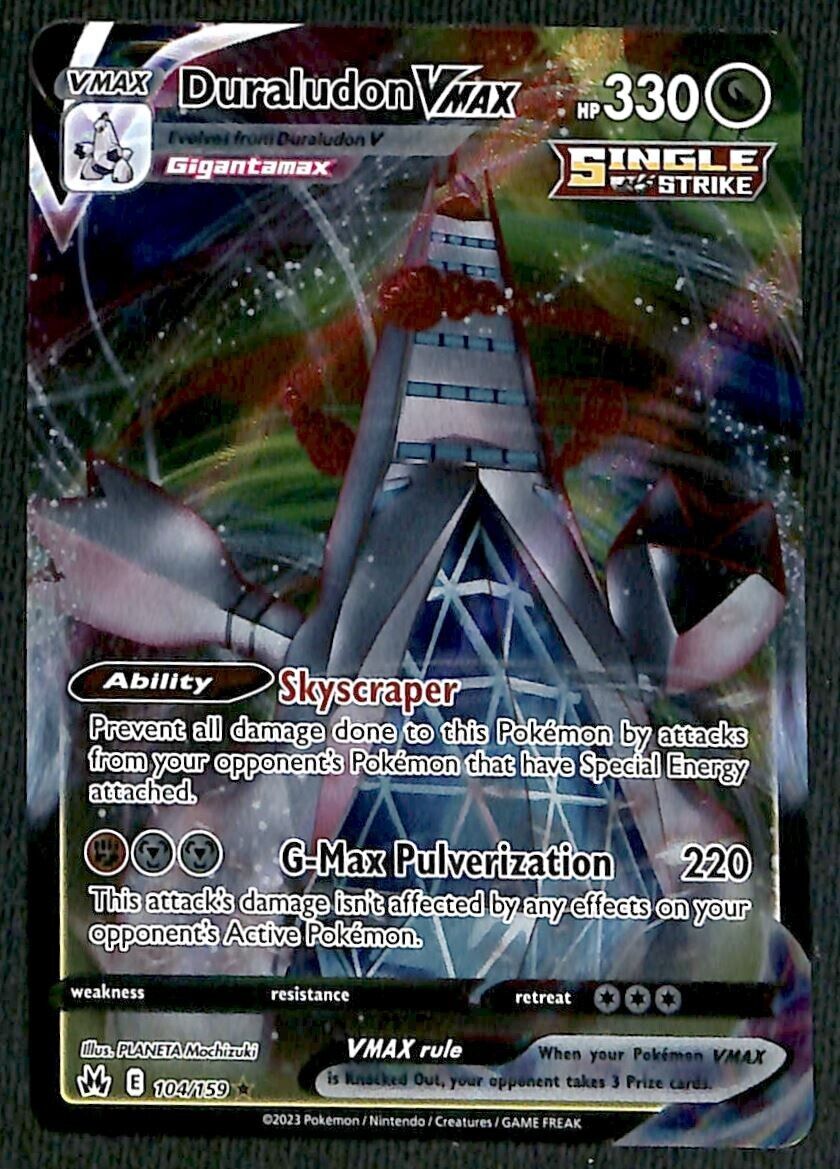 Duraludon Vmax Ultra Rare Crown Zenith 104/159, NM Pokemon Card