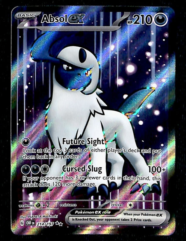 Absol ex Full Art Obsidian Flames 214/197, NM Pokemon Card