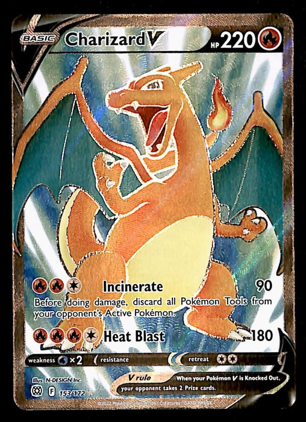 Charizard V Full Art Brilliant Stars 153/172, NM Pokemon Card