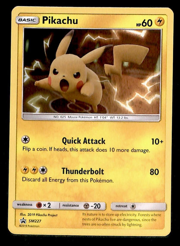 Pikachu Cosmos Holo Black Star Promo SM227, EX Pokemon Card