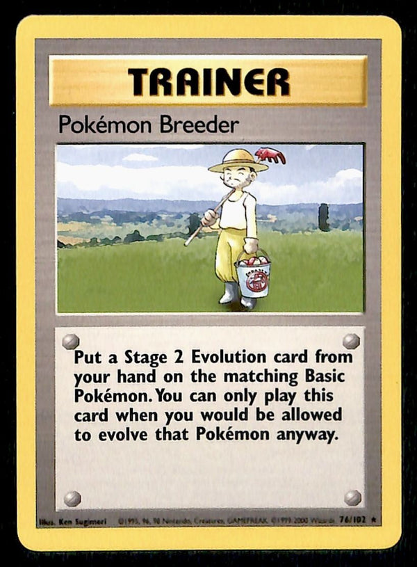 Pokemon Breeder Base Set 1999 - 2000 4th Print NM, 76/102 Pokemon Card.