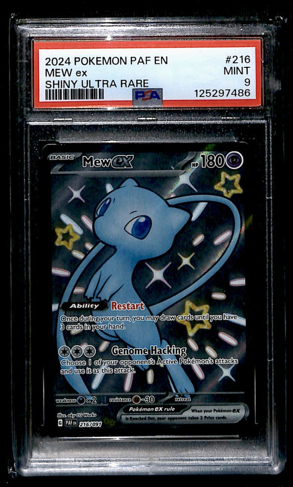 Shiny Mew ex Full Art Pandean Fates 216/091, PSA 9 Pokemon Card