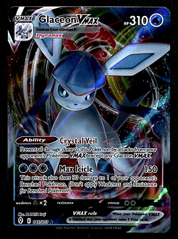 Glaceon VMAX Ultra Rare Evolving Skies 041/203, NM Pokemon Card