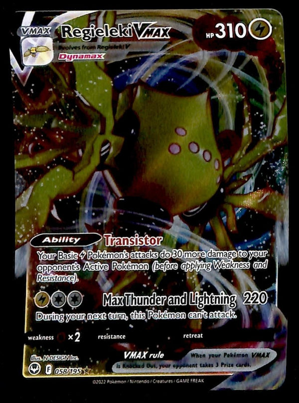 Regieleki Vmax Silver Tempest 058/195, NM Pokemon Card