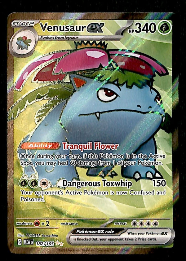 Venusaur ex Full Art Scarlet & Violet 151 182/165, NM Pokemon Card