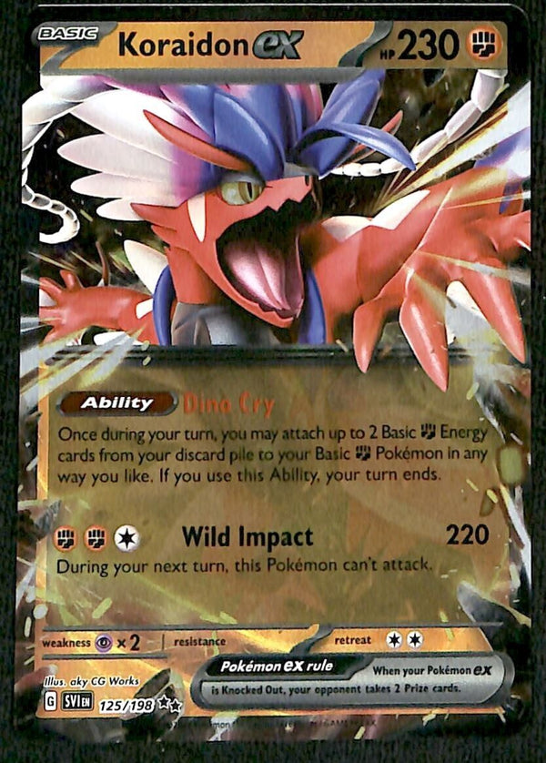 Koraidon ex Ultra Rare Scarlet & Violet 125/198, NM Pokemon Card Koraidon ex Ultra Rare Scarlet & Violet 125/198, NM Pokemon Card
