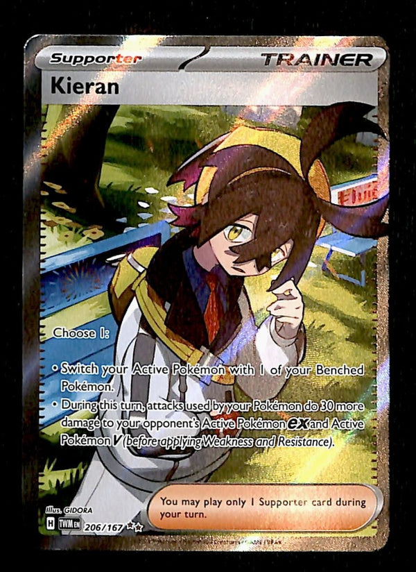 Kieran Full Art Trainer Twilight Masquerade 206/167, NM Pokemon Card Kieran Full Art Trainer Twilight Masquerade 206/167, NM Pokemon Card