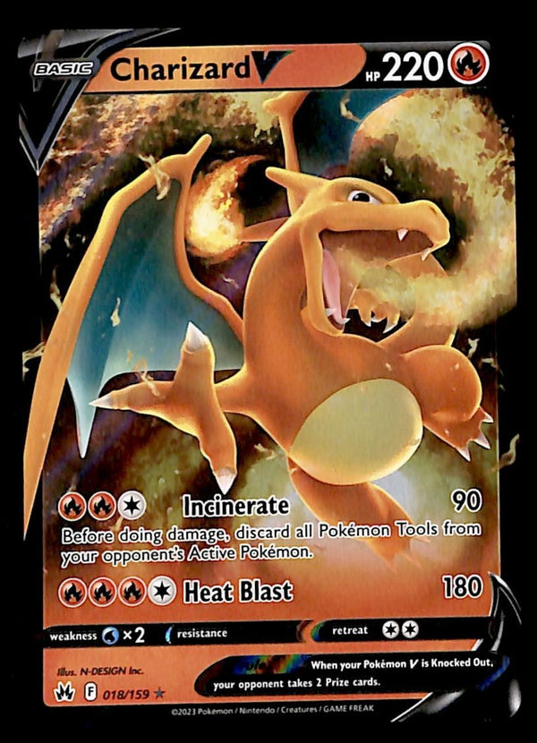 Charizard V Crown Zenith 018/159, NM Pokemon Card Charizard V Crown Zenith 018/159, NM Pokemon Card