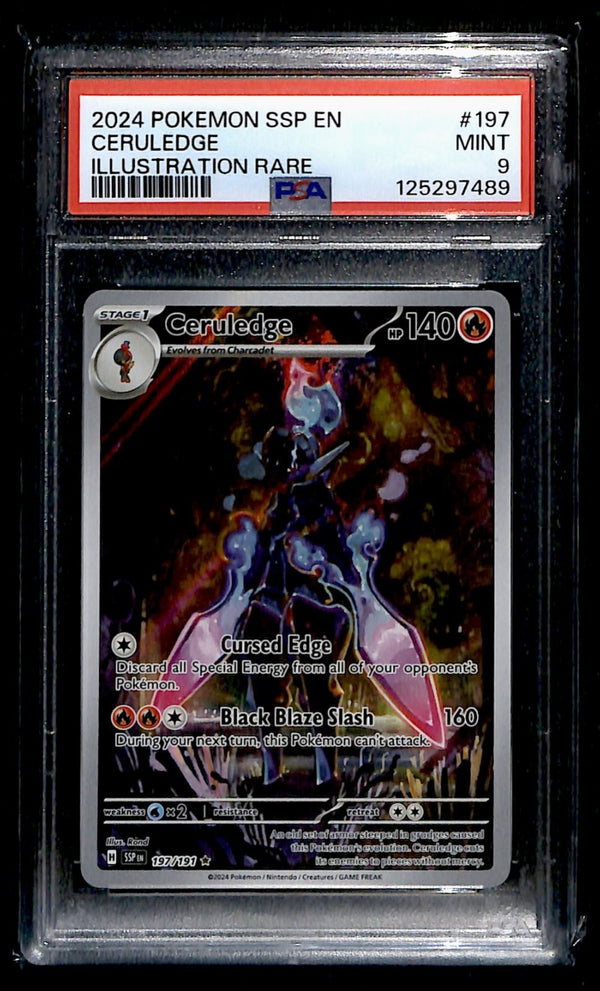 Ceruledge Illustration rare Surging Sparks 197/191, PSA 9 Pokemon Card