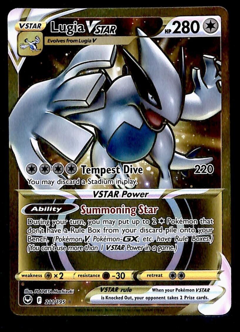 Lugia VSTAR Ultra Rare Silver Tempest 221/195, NM Pokemon Card