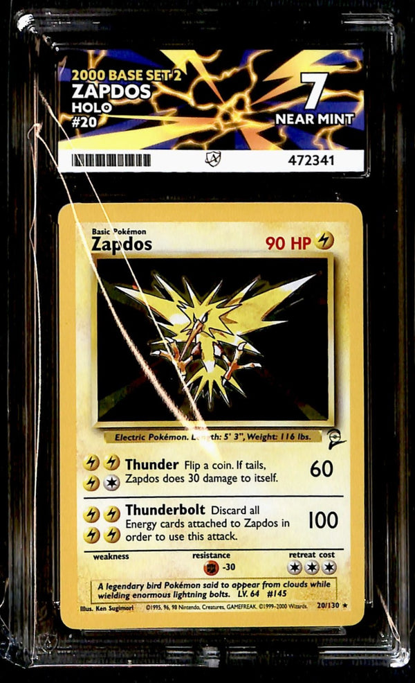 Zapdos Holo Base Set 2  20/130, ACE 7 Pokemon Card