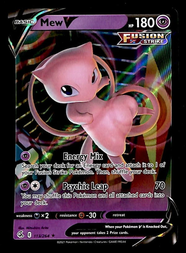 Mew V Ultra Rare Fusion Strike 113/264, NM Pokemon Card