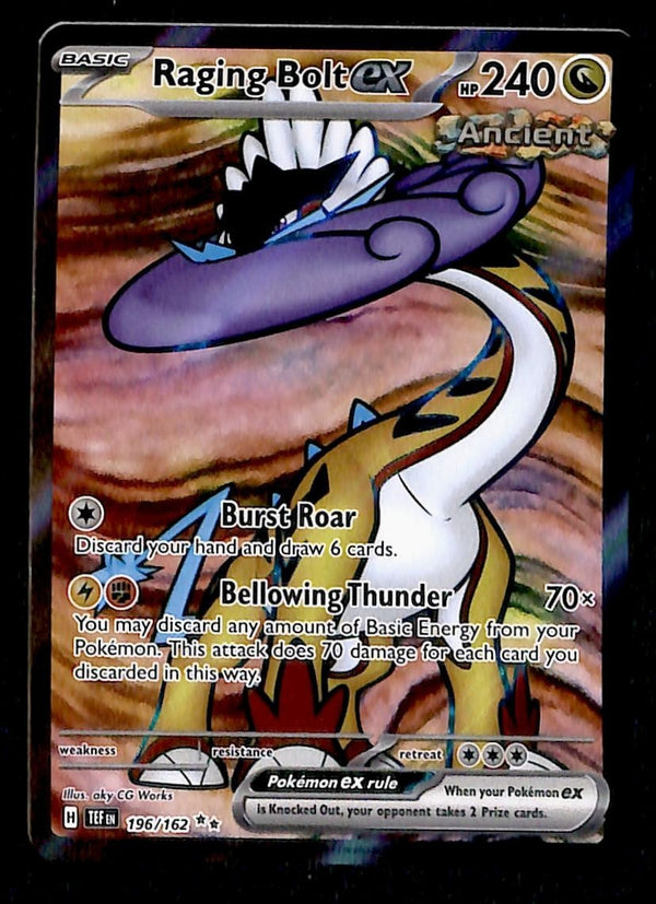 Raging Bolt ex Full Art Temporal Forces 196/162, NM Pokemon Card