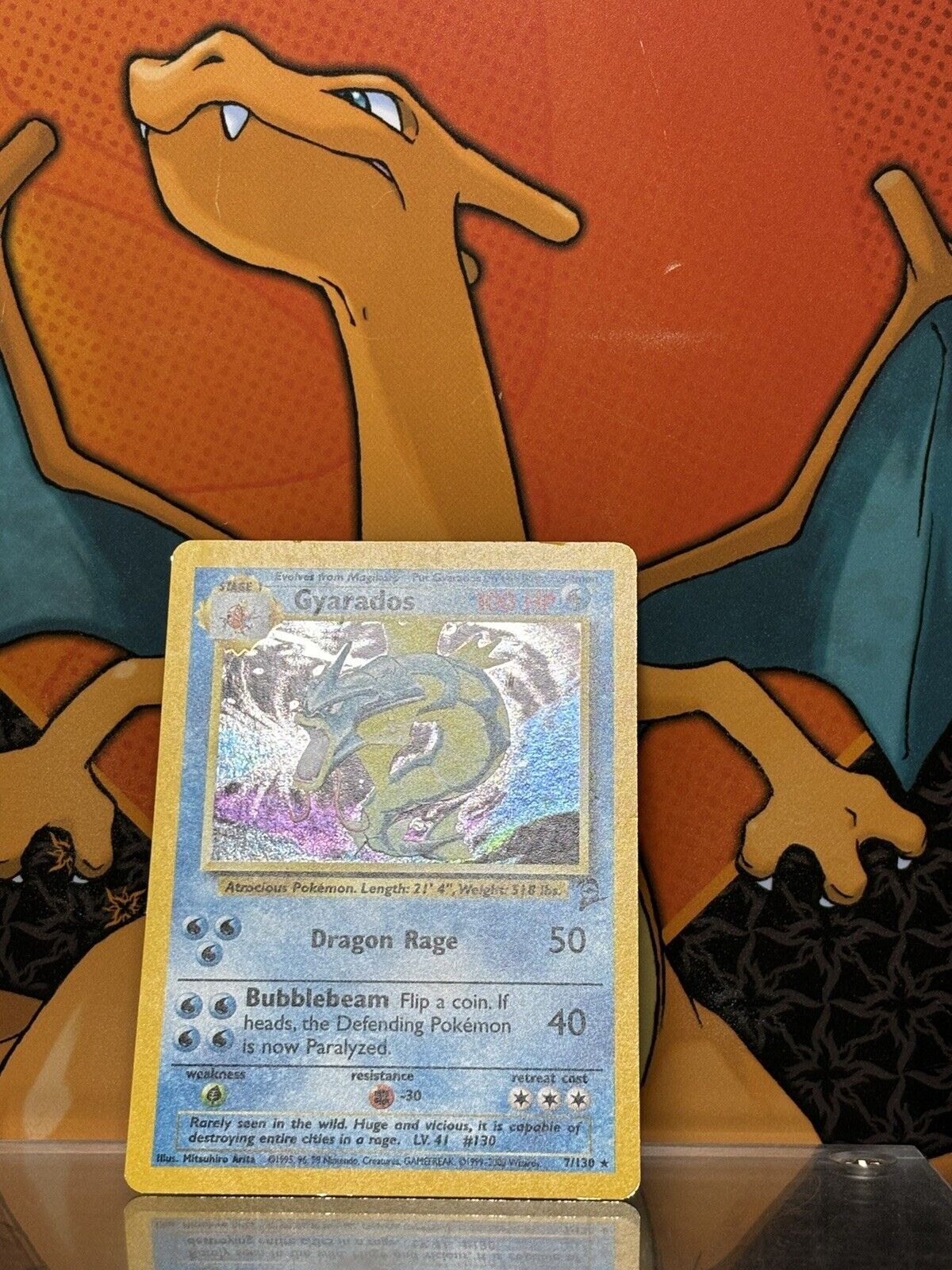 Gyarados Holo Base Set 2 NM, 7/130 Pokemon Card