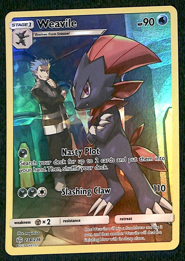 Weavile Cosmic Eclipse 238/236, NM Pokemon Card Weavile Cosmic Eclipse 238/236, NM Pokemon Card