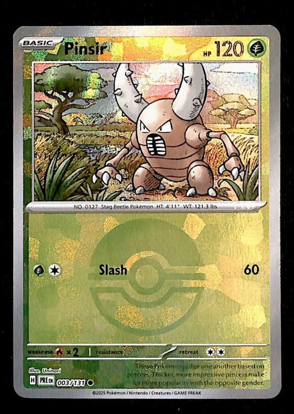 Pinsir Pokeball Prismatic Evoloutions 003/131, NM Pokemon Card