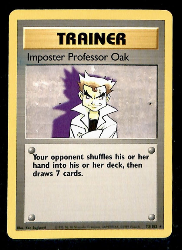 Imposter Professor Oak Base Set Unlimited Print LP, 76/102 Pokemon Card.