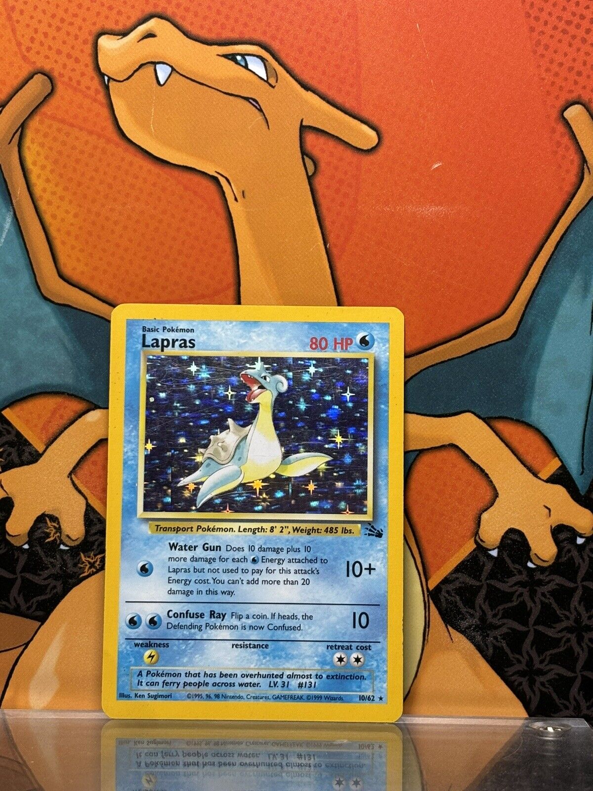 Lapras Holo Fossil VG, 10/62 Pokemon Card