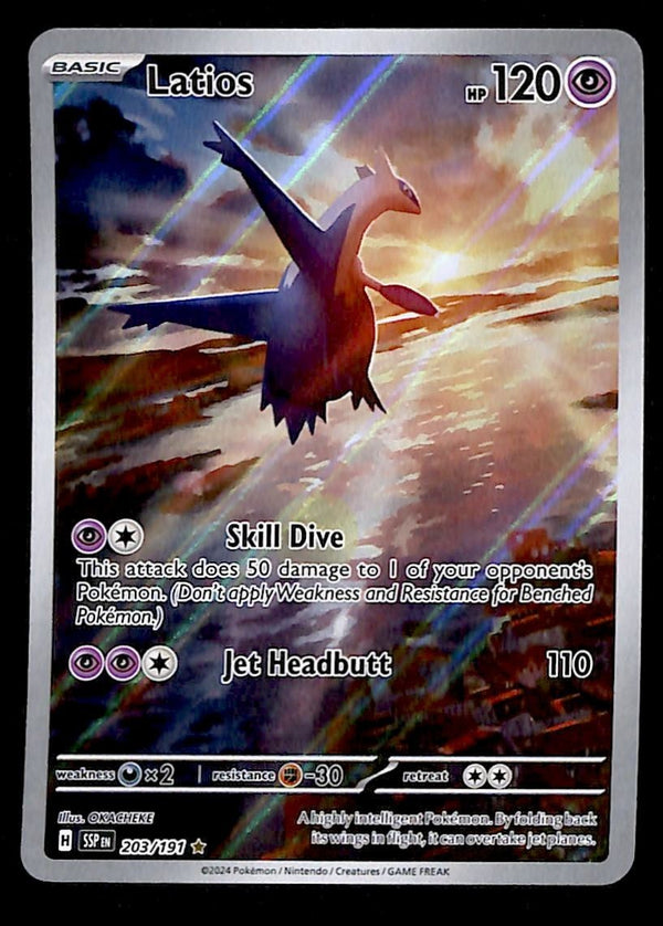 Latios illustration Rare Surging Sparks 203/191, NM Pokemon Card