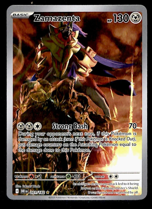 Zamazenta Illustration Rare Destined Rivals 201/182 NM Pokemon Card Zamazenta Illustration Rare Destined Rivals 201/182 NM Pokemon Card