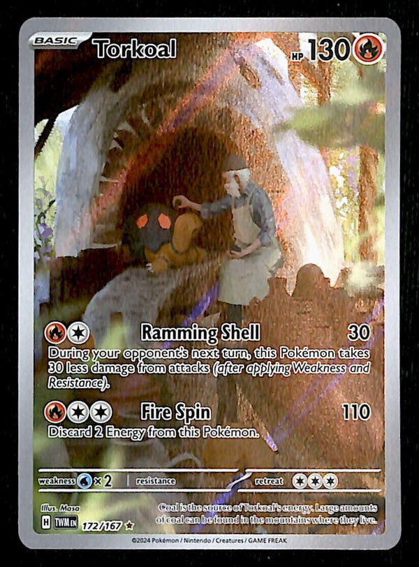 Torkoal Illustration Rare Twilight Masquerade 172/167, NM Pokemon Card