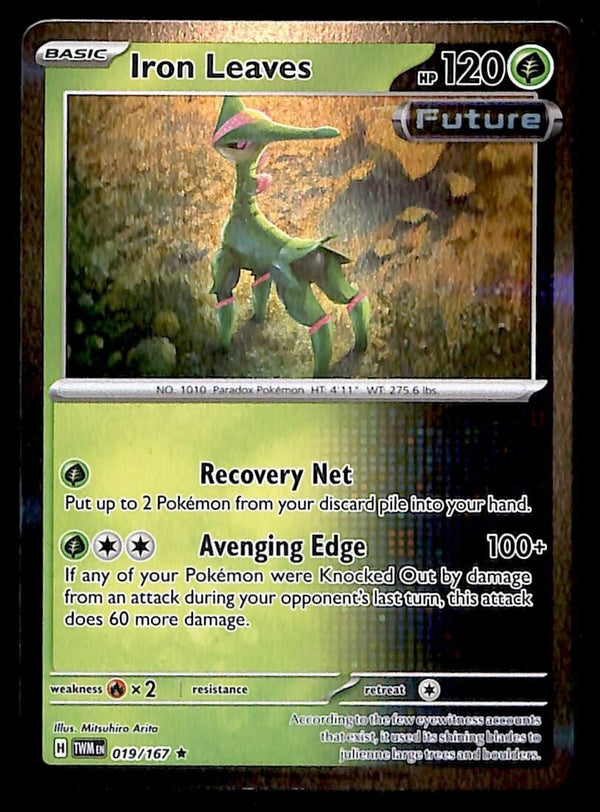 Iron Leaves Holo Twilight Masquerade 019/167, NM Pokemon Card Iron Leaves Holo Twilight Masquerade 019/167, NM Pokemon Card