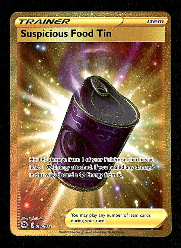 Suspicious Food Tin Gold Card Champions Path 080/073, NM Pokemon Card