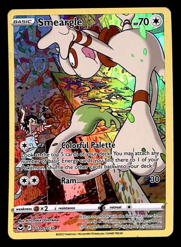 Smeargle Trainer Gallery Silver Tempest TG10/TG30, VG-EX Pokemon Card