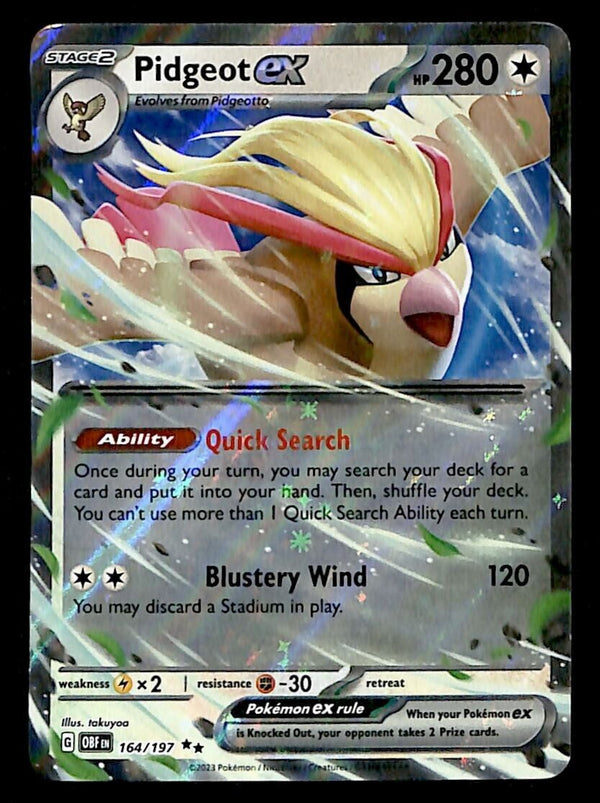Pidgeot ex Obsidian Flames 164/197, NM Pokemon Card Pidgeot ex Obsidian Flames 164/197, NM Pokemon Card