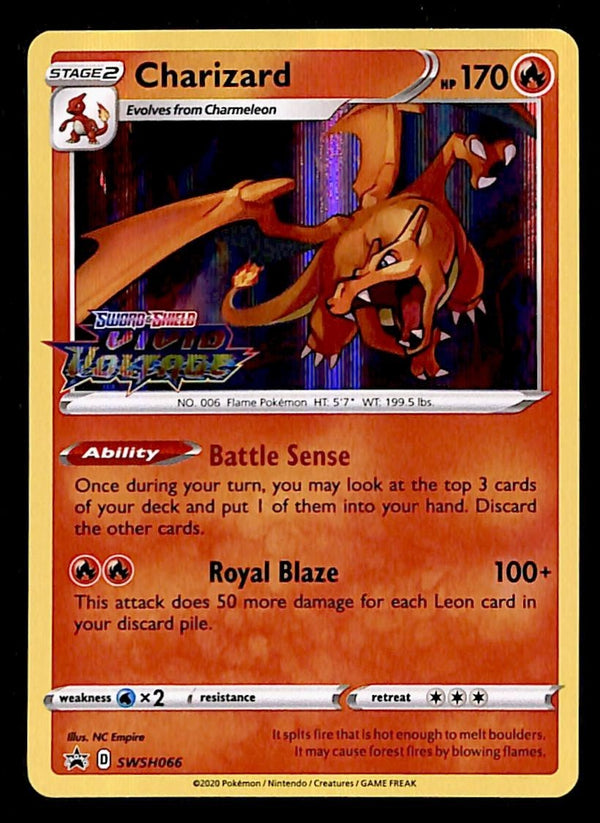 Charizard Holo Black Star Promo Vivid Voltage Stamped SWSH066, NM Pokemon Card