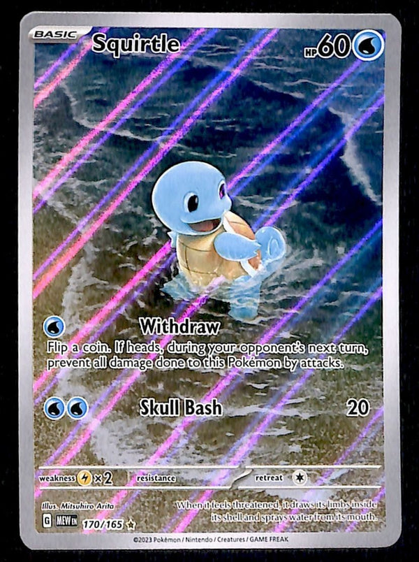 Squirtle Illustration Rare Scarlet & Violet 151 170/165, NM Pokemon Card