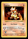 Magmar Base Set Shadowless 1999 Unlimited Print EX, 36/102 Pokemon Card.