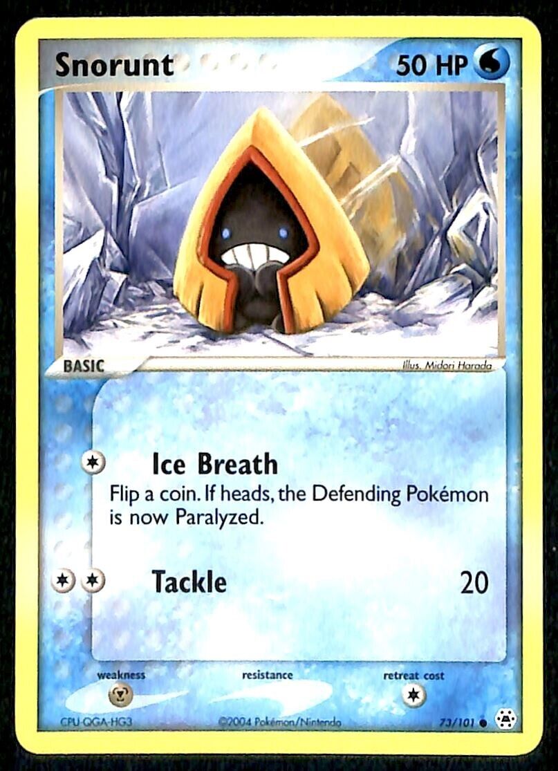 Snorunt Hidden Legends NM, 73/101 Pokemon Card