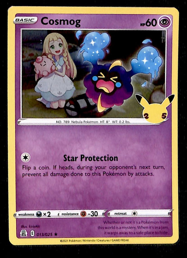 Cosmog Holo 25th Anniversary Celebrations 013/025, EX Pokemon Card
