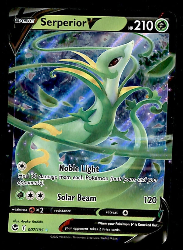 Serperior V Ultra Rare Silver Tempest 007/195, NM Pokemon Card