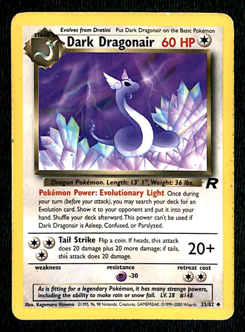 Dark Dragonair Team Rocket VG, 33/82 Pokemon Card.